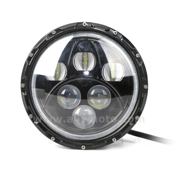 154 60W 12V-24V 7Inch Hi - Lo With Angel Eyes Drl Round Car Headlight Driving Light Headlamp